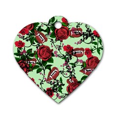 Green Rose Vampire Dog Tag Heart (two Sides) by snowwhitegirl