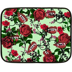 Green Rose Vampire Fleece Blanket (mini) by snowwhitegirl