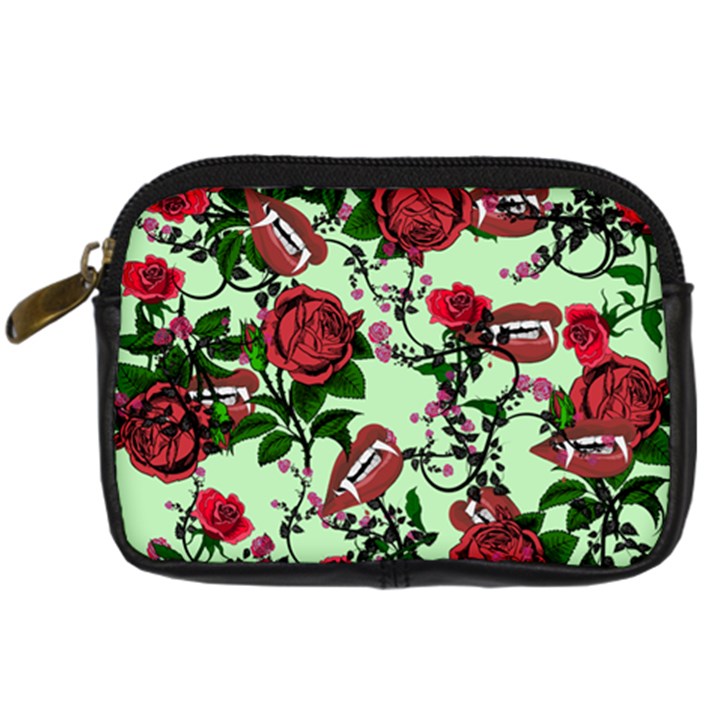 Green Rose Vampire Digital Camera Leather Case