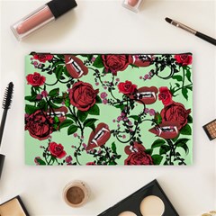 Green Rose Vampire Cosmetic Bag (large) by snowwhitegirl