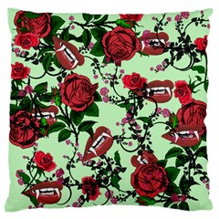 Green Rose Vampire Large Cushion Case (two Sides) by snowwhitegirl