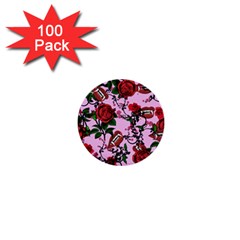 Pink Rose Vampire 1  Mini Buttons (100 pack) 