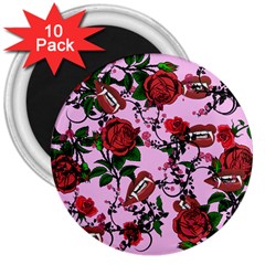 Pink Rose Vampire 3  Magnets (10 pack) 