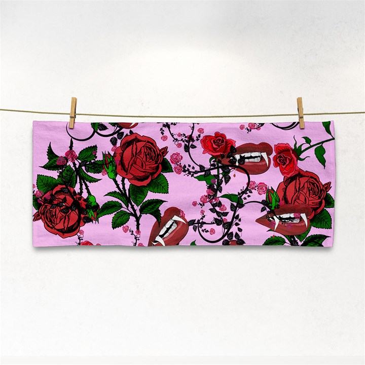 Pink Rose Vampire Hand Towel