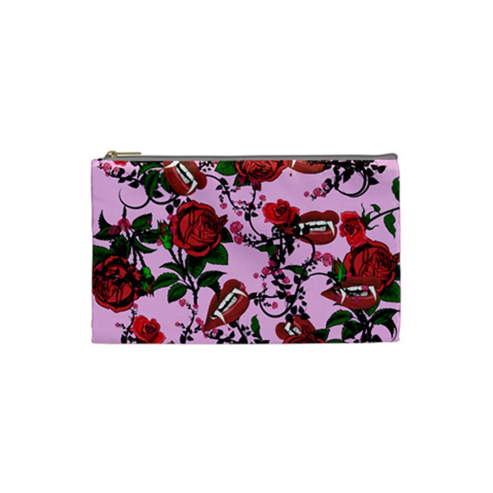 Pink Rose Vampire Cosmetic Bag (Small)