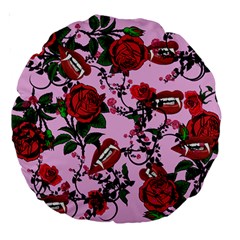 Pink Rose Vampire Large 18  Premium Round Cushions