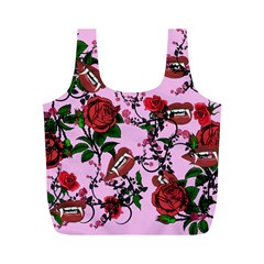 Pink Rose Vampire Full Print Recycle Bag (M)