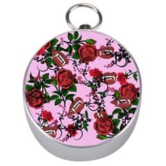 Pink Rose Vampire Silver Compasses