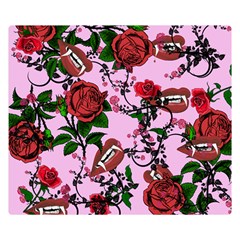 Pink Rose Vampire Double Sided Flano Blanket (Small) 