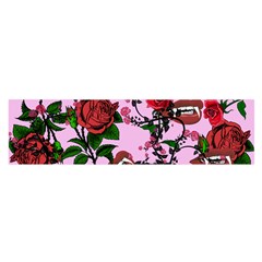 Pink Rose Vampire Satin Scarf (Oblong)