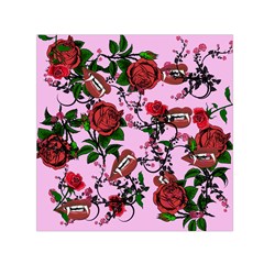 Pink Rose Vampire Small Satin Scarf (Square)