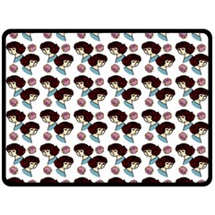 Redhead Girl Pattern Fleece Blanket (large) 