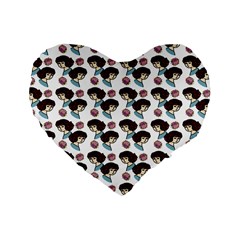 Redhead Girl Pattern Standard 16  Premium Heart Shape Cushions by snowwhitegirl