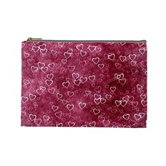 Heart Pattern Cosmetic Bag (large) by snowwhitegirl