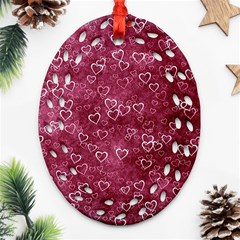 Heart Pattern Oval Filigree Ornament (two Sides)