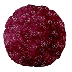 Heart Pattern Large 18  Premium Round Cushions by snowwhitegirl