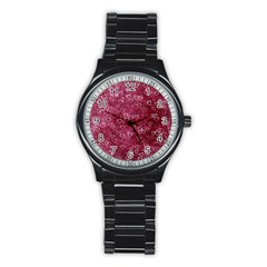 Heart Pattern Stainless Steel Round Watch by snowwhitegirl