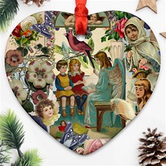 Angel Collage Heart Ornament (two Sides) by snowwhitegirl