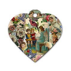 Angel Collage Dog Tag Heart (two Sides) by snowwhitegirl