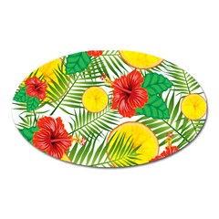 Orange Tropics Oval Magnet by snowwhitegirl