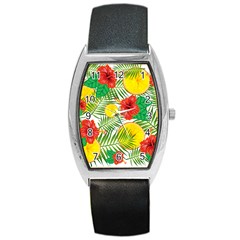 Orange Tropics Barrel Style Metal Watch