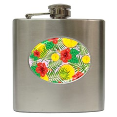 Orange Tropics Pink Hip Flask (6 Oz) by snowwhitegirl