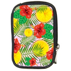 Orange Tropics Pink Compact Camera Leather Case by snowwhitegirl