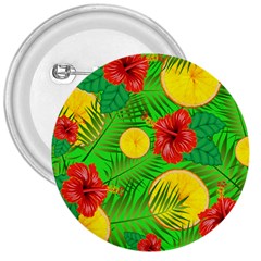 Orange Tropics Green 3  Buttons by snowwhitegirl