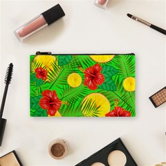 Orange Tropics Green Cosmetic Bag (small) by snowwhitegirl