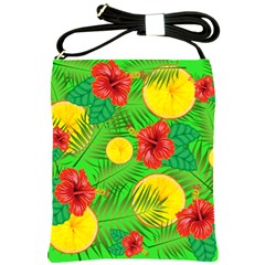 Orange Tropics Green Shoulder Sling Bag by snowwhitegirl