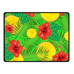 Orange Tropics Green Fleece Blanket (small) by snowwhitegirl