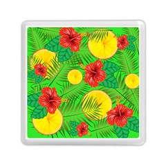 Orange Tropics Green Memory Card Reader (square) by snowwhitegirl