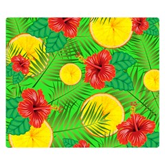 Orange Tropics Green Double Sided Flano Blanket (small)  by snowwhitegirl