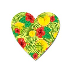 Orange Tropics Yellow Heart Magnet by snowwhitegirl