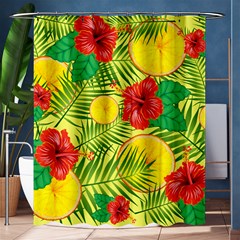 Orange Tropics Yellow Shower Curtain 60  X 72  (medium)  by snowwhitegirl