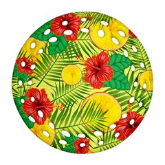 Orange Tropics Yellow Ornament (round Filigree)