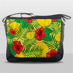 Orange Tropics Yellow Messenger Bag by snowwhitegirl