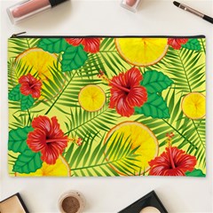 Orange Tropics Yellow Cosmetic Bag (xxxl) by snowwhitegirl