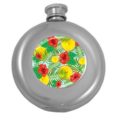 Orange Tropics Blue Round Hip Flask (5 Oz) by snowwhitegirl