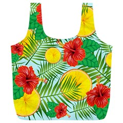 Orange Tropics Blue Full Print Recycle Bag (xl) by snowwhitegirl