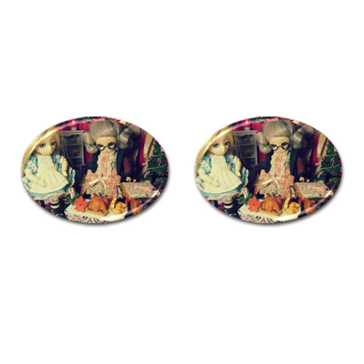 Happy Holidays Cufflinks (Oval)