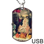 Happy Holidays Dog Tag USB Flash (One Side) Front