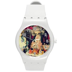 Happy Holidays Round Plastic Sport Watch (M)