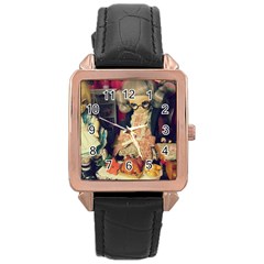 Happy Holidays Rose Gold Leather Watch 