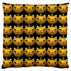 Cat Pumpkin Standard Flano Cushion Case (one Side) by snowwhitegirl