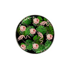 Flamingo Floral Black Hat Clip Ball Marker