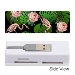 Flamingo Floral Black Memory Card Reader (stick) by snowwhitegirl