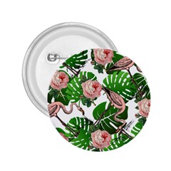 Flamingo Floral White 2.25  Buttons