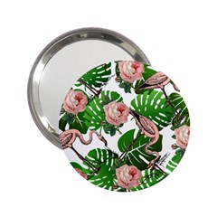 Flamingo Floral White 2.25  Handbag Mirrors