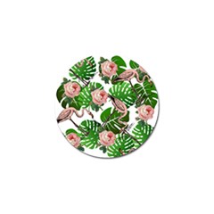 Flamingo Floral White Golf Ball Marker by snowwhitegirl